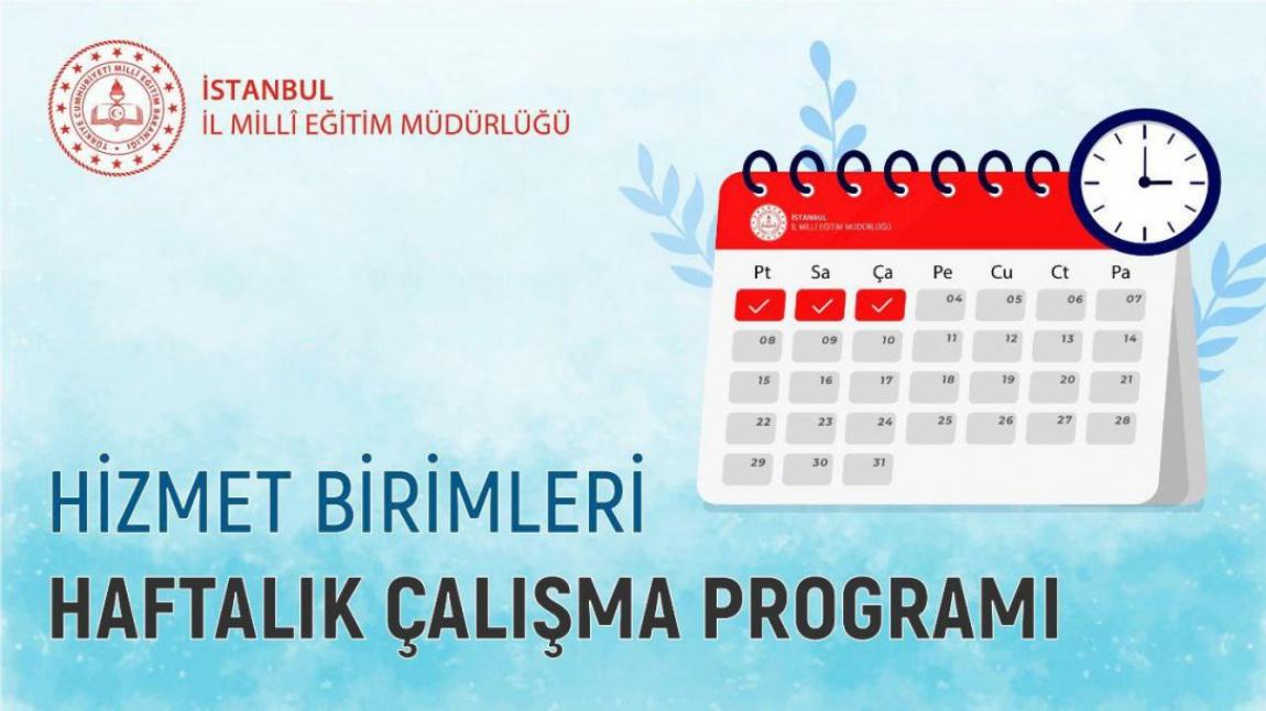 İl Milli Eğitim Müdürlüğü Haftalık Çalışma Programı (24-30 Mayıs 2021)
